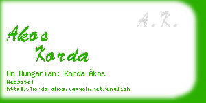 akos korda business card