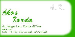 akos korda business card